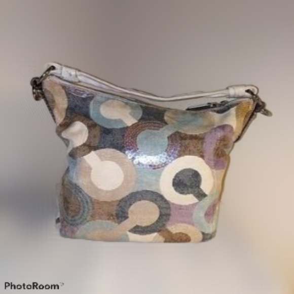 Coach Kristin Optic art sequin  hobo bag rare - Picture 4 of 15
